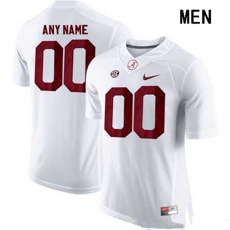 Men%27s Alabama Crimson Tide Customized College Football Nike Limited Jersey - White